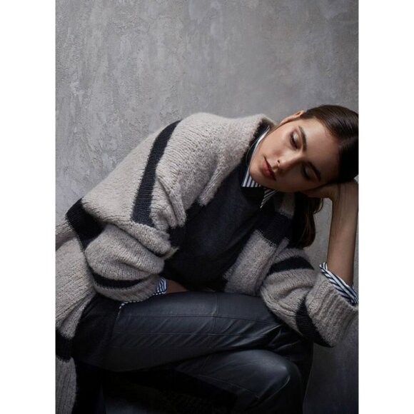 Brunello Cucinelli Cardigan Striped Metallic Striped Knit Sweater  XS - Picture 6 of 12